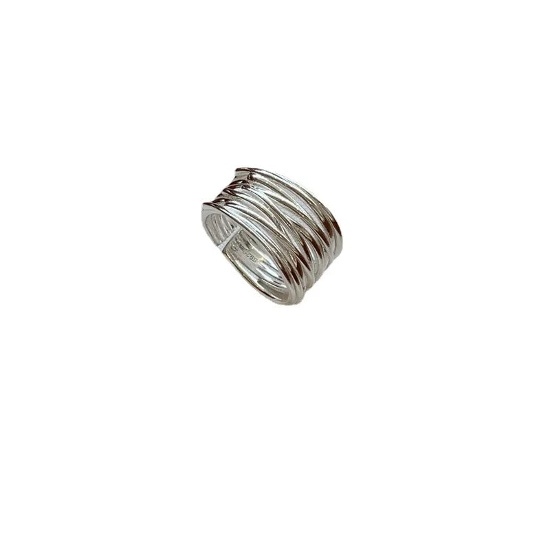 Punk Hollow Line Sterling Silver Ringtable  Jewelry