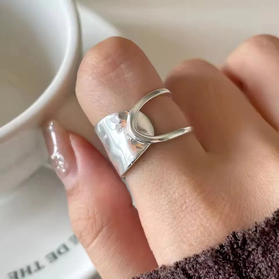 Korean Style Silver Heart Stackable Ring