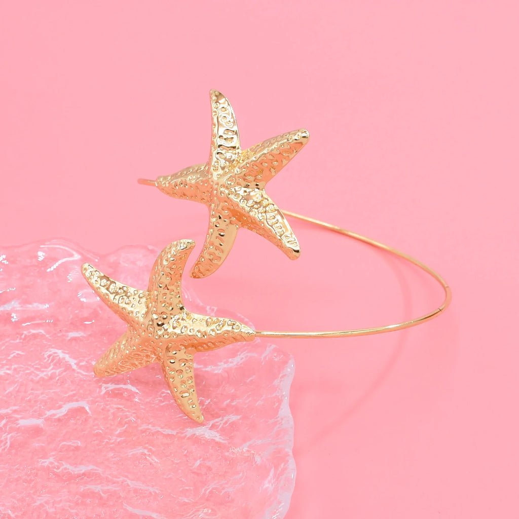 Golden Ocean Starfish Cuff Bracelet