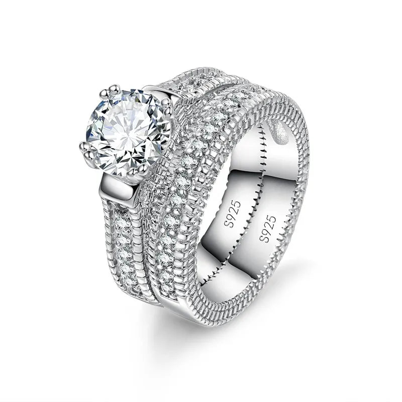 Eternity Cubic Zirconia Promise Ring Set
