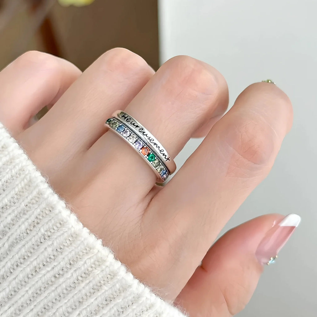 Korean Style Silver Heart Stackable Ring