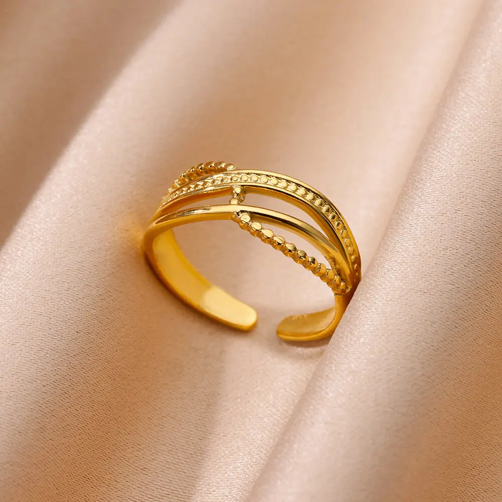 Chunky Geometric Stainless Steel Ring