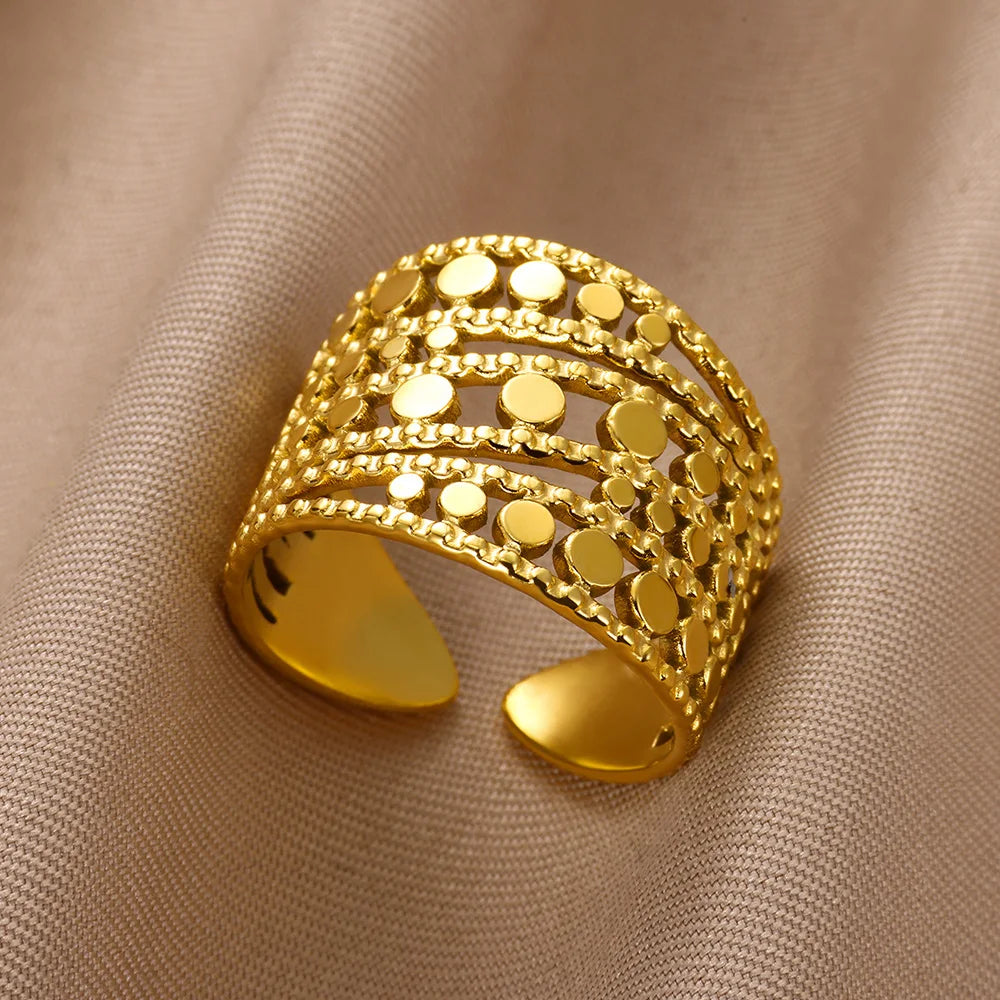 Chunky Geometric Stainless Steel Ring