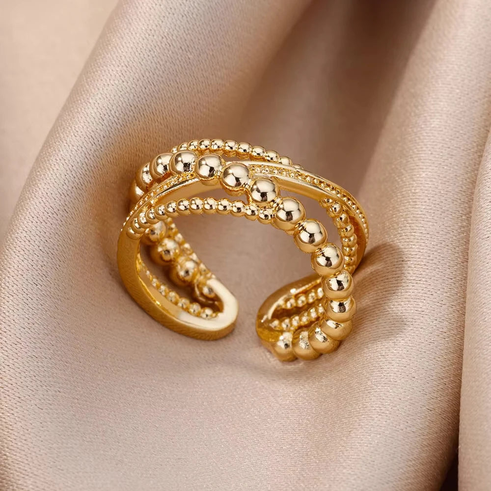 Aesthetic Gold Multi-Row Band