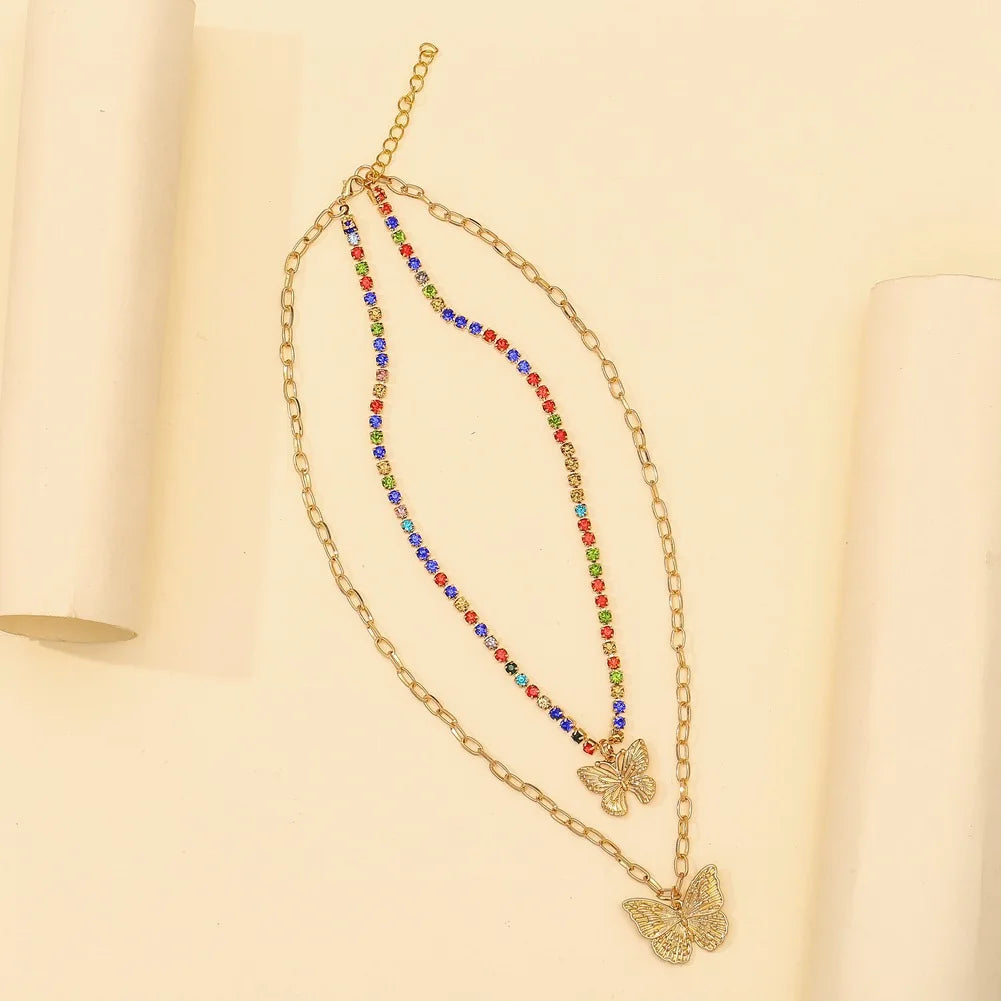 Vintage Gold Butterfly Snake Chain Choker