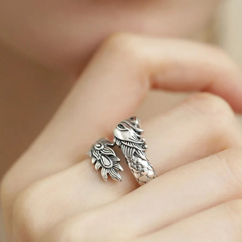 Punk Hollow Line Sterling Silver Ringtable  Jewelry