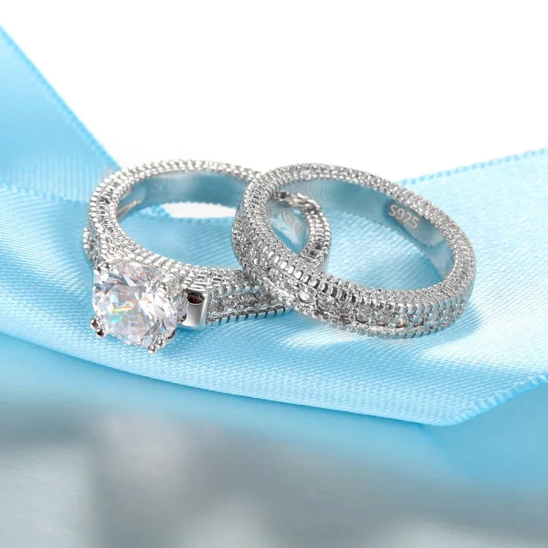 Eternity Cubic Zirconia Promise Ring Set