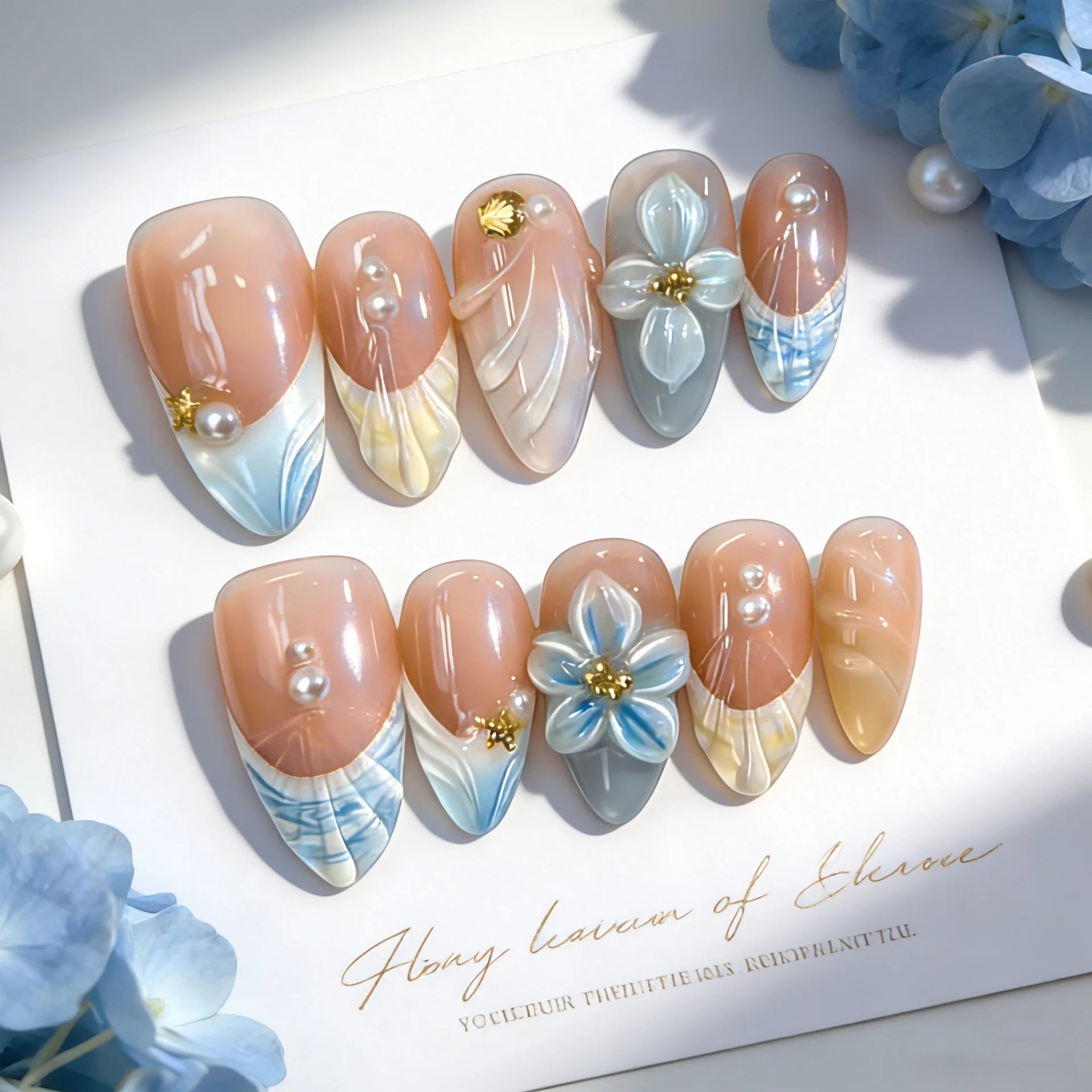 Summer Full-Cover Press-On Nails