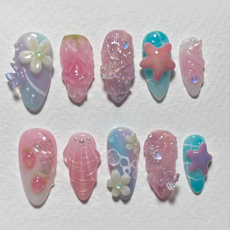 Summer Full-Cover Press-On Nails