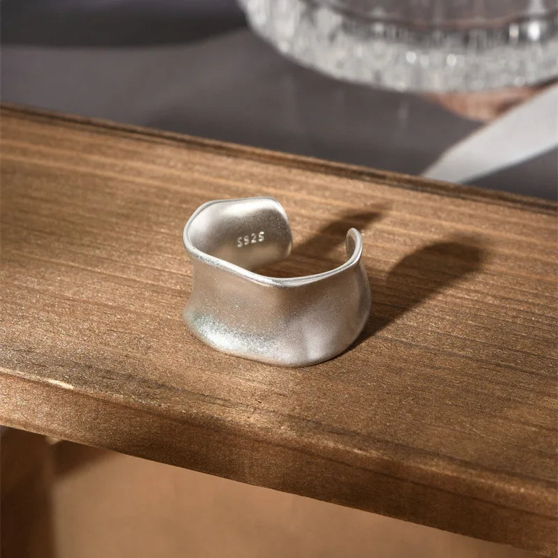 Punk Hollow Line Sterling Silver Ringtable  Jewelry