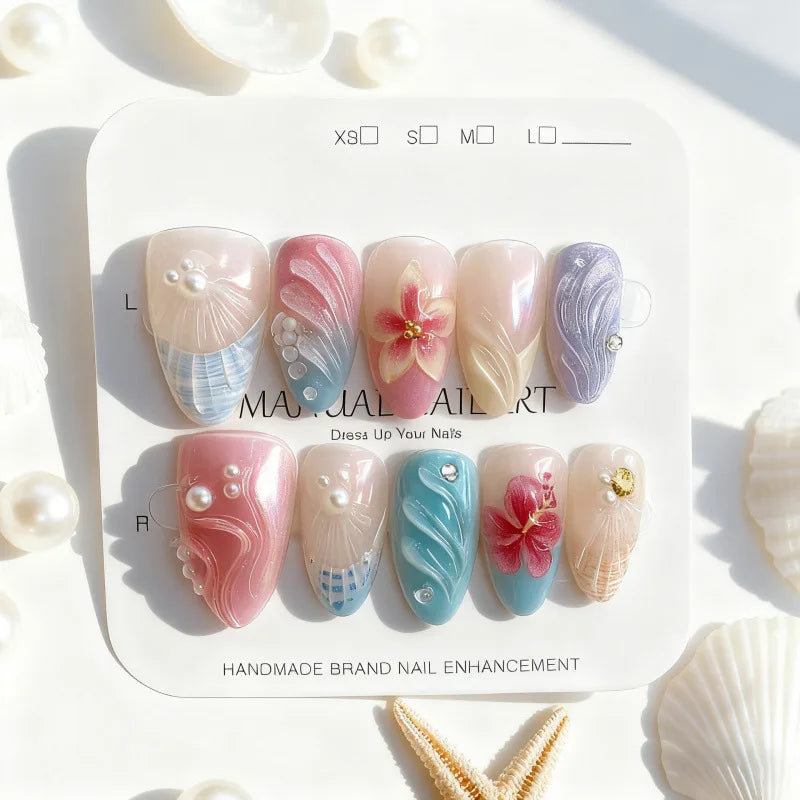 Summer Full-Cover Press-On Nails