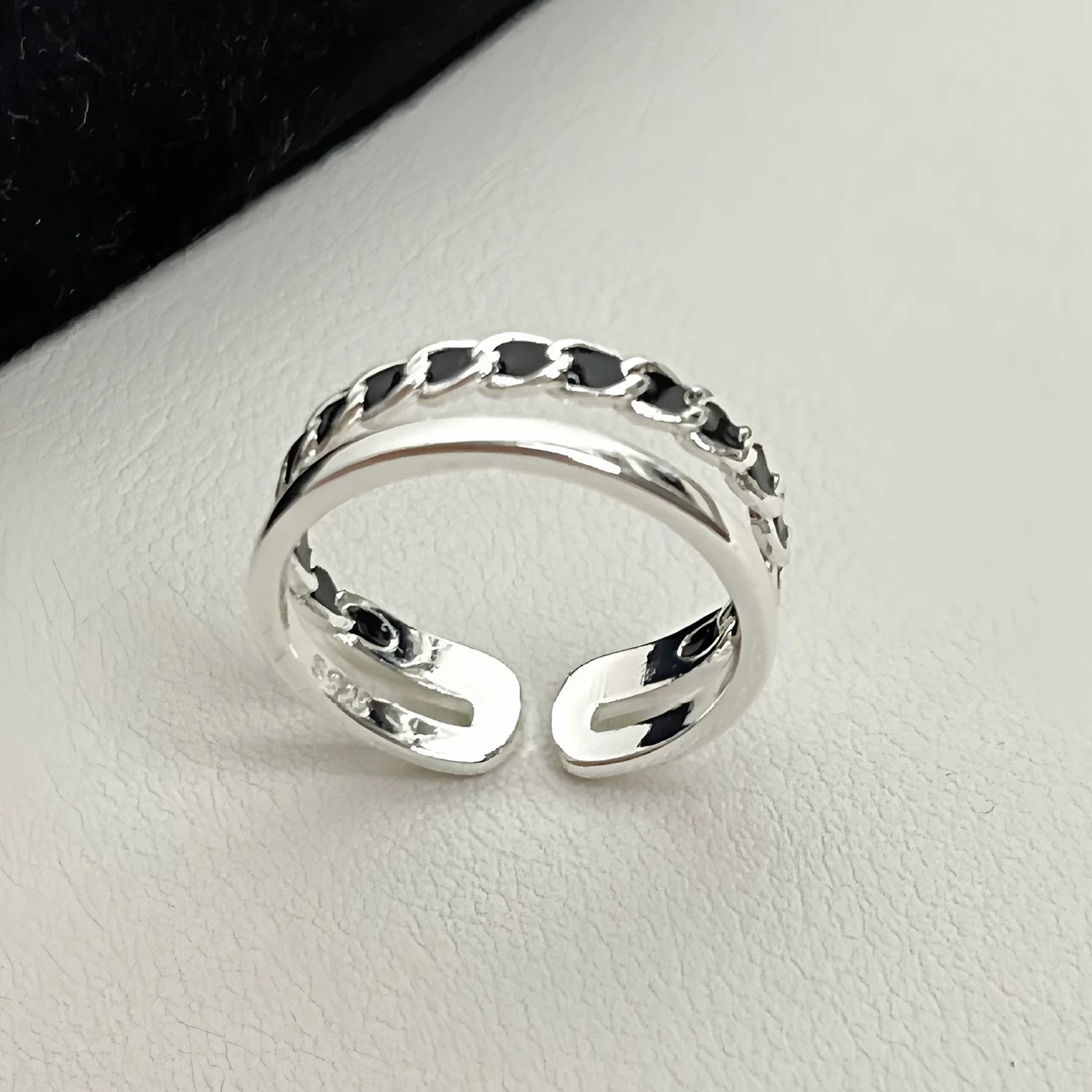 Korean Style Silver Heart Stackable Ring
