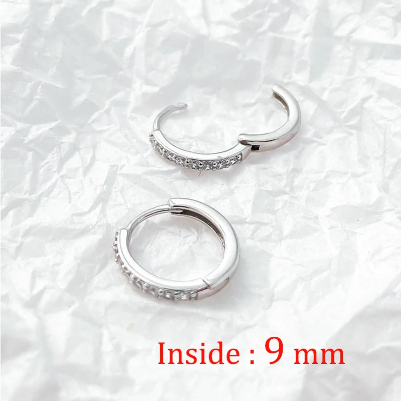 Small Gold Hoop Earrings with Crystals