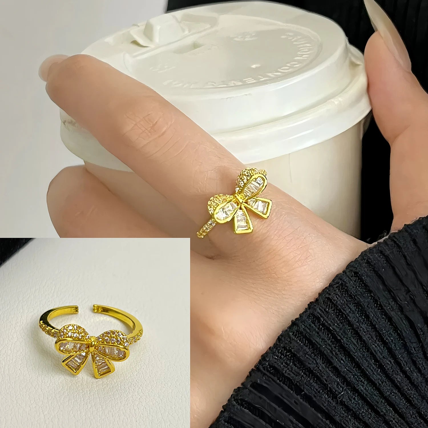 Korean Style Silver Heart Stackable Ring