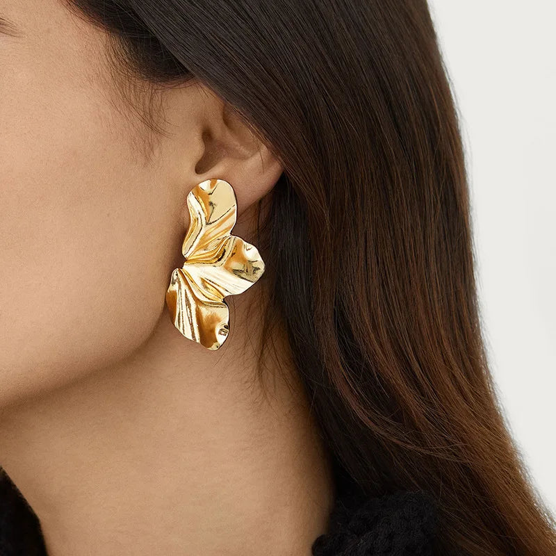 Elegant Gold Blossom Earrings