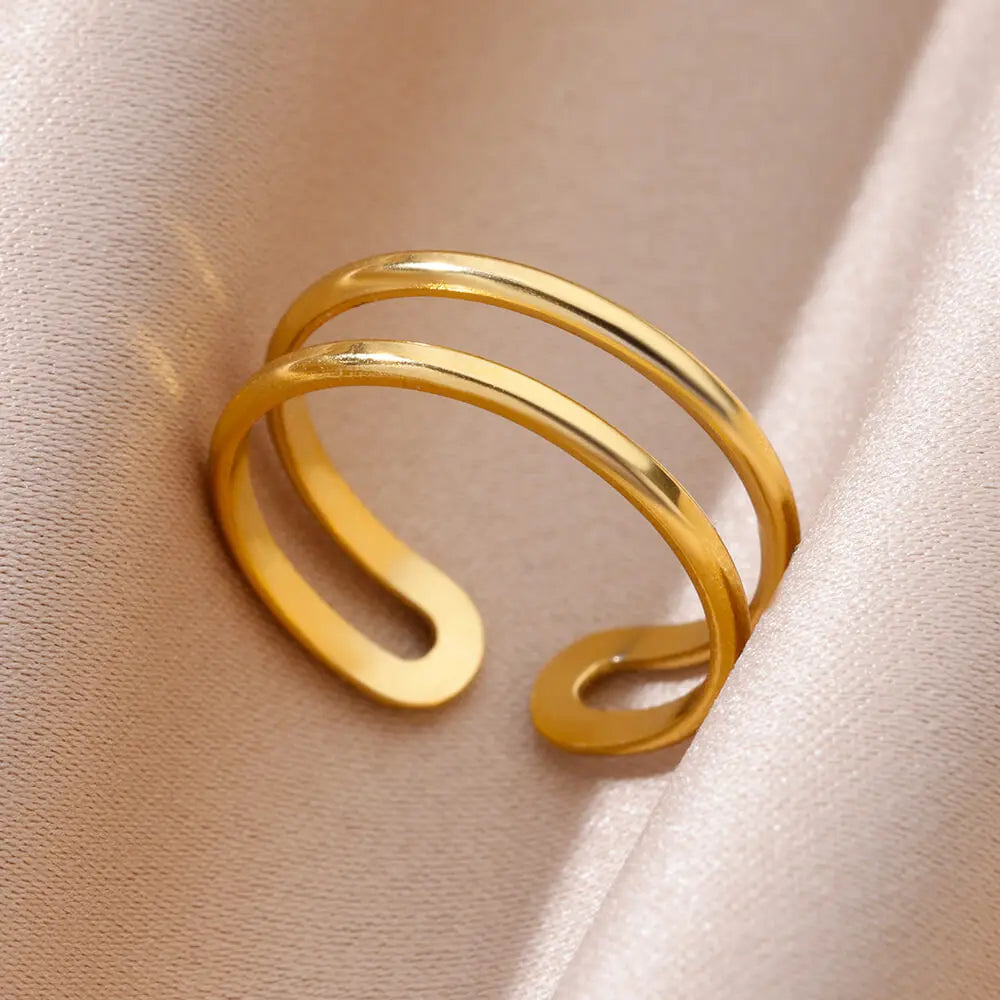 Chunky Geometric Stainless Steel Ring