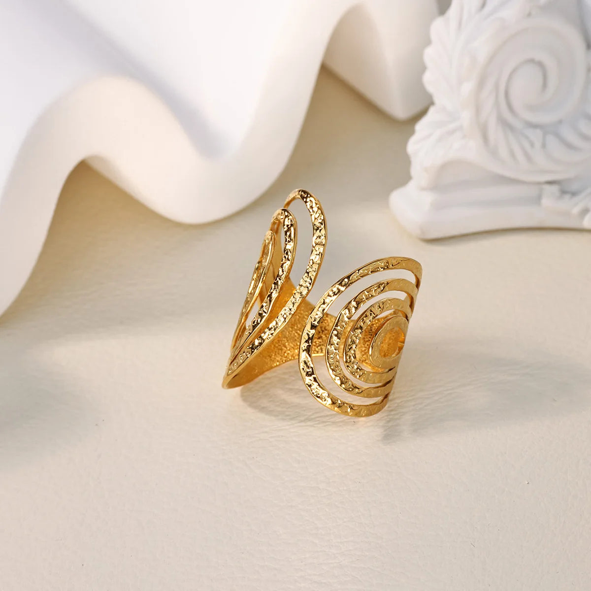 Chunky Geometric Stainless Steel Ring