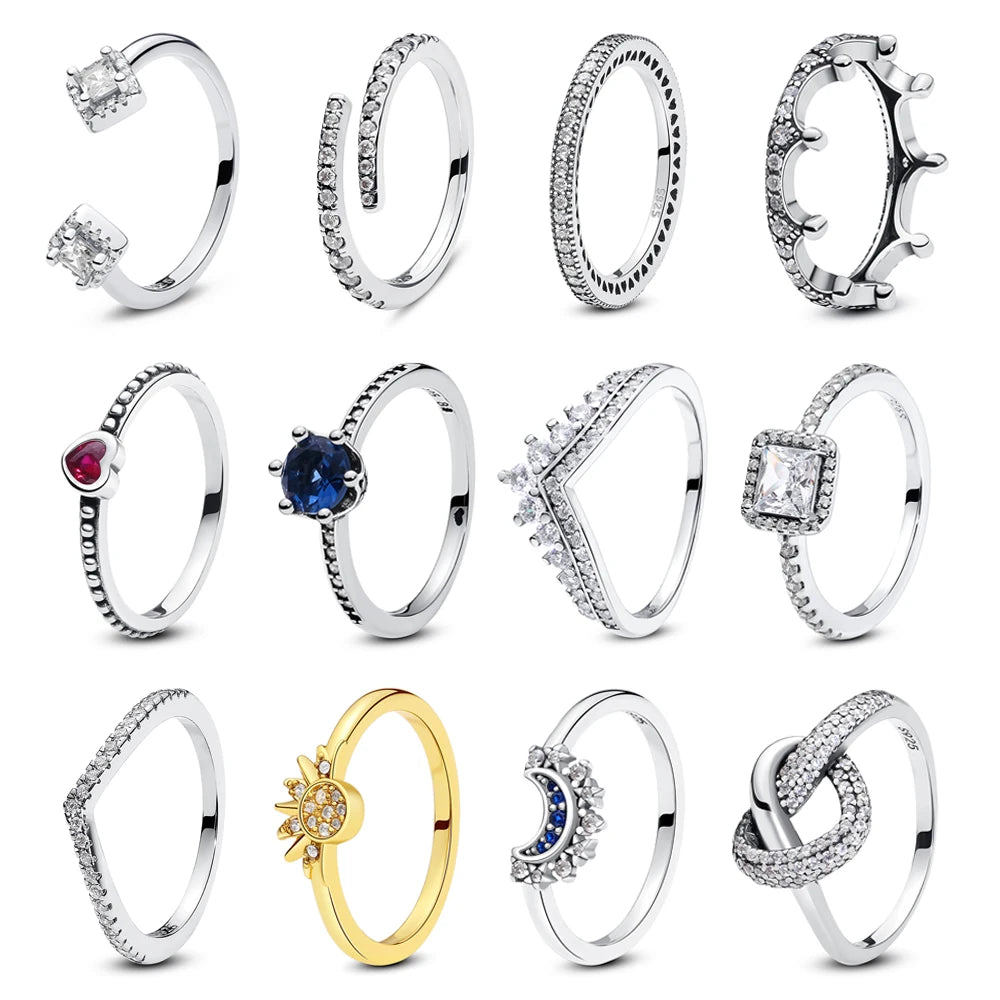 Luxury 925 Sterling Silver Crown Ring