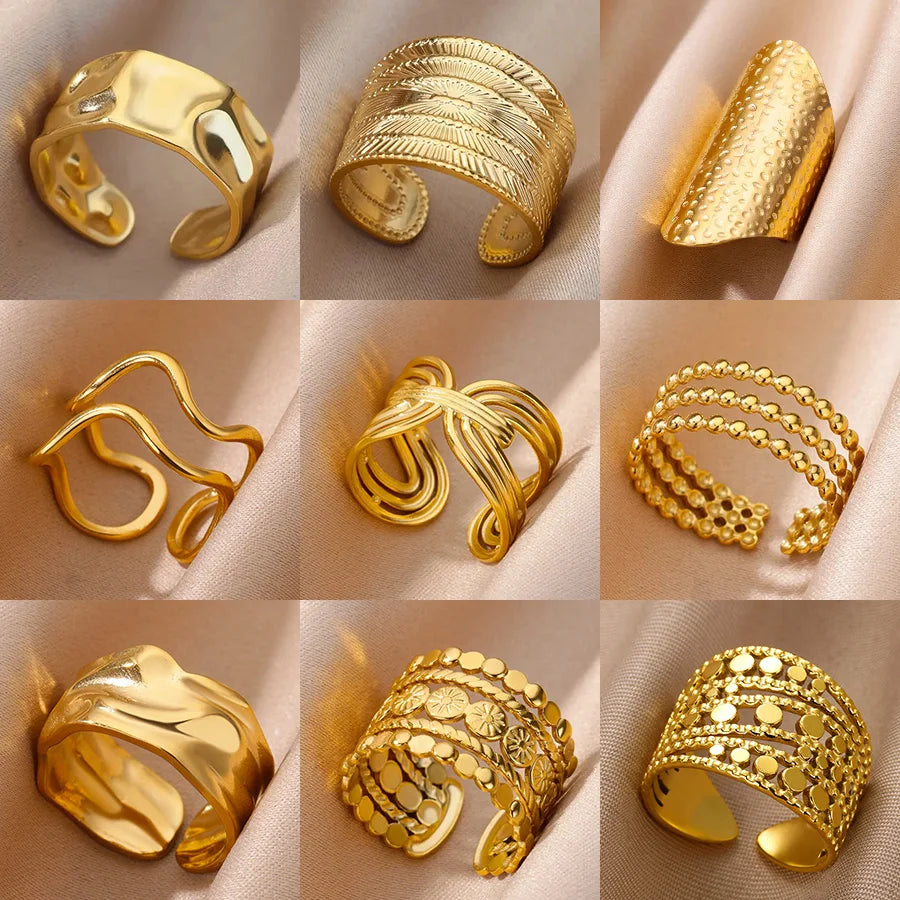 Chunky Geometric Stainless Steel Ring