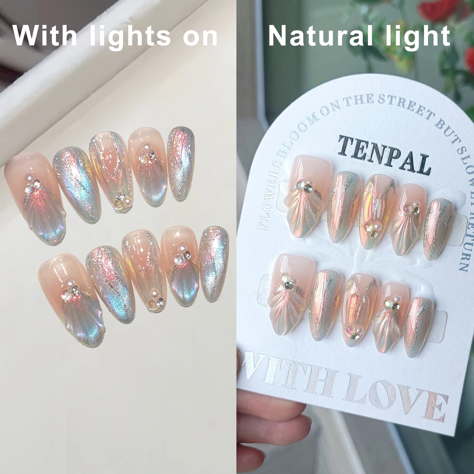 Light Blue Bow Press-On Nails