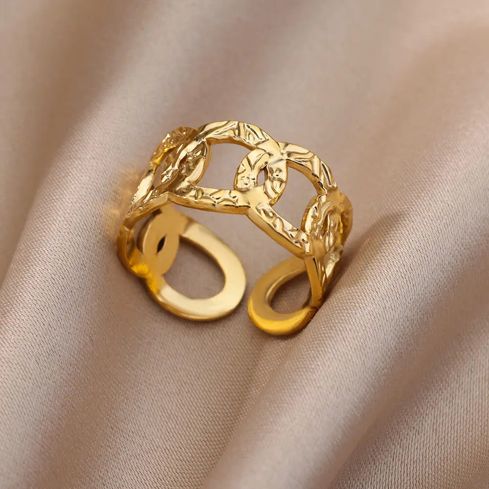 Chunky Geometric Stainless Steel Ring