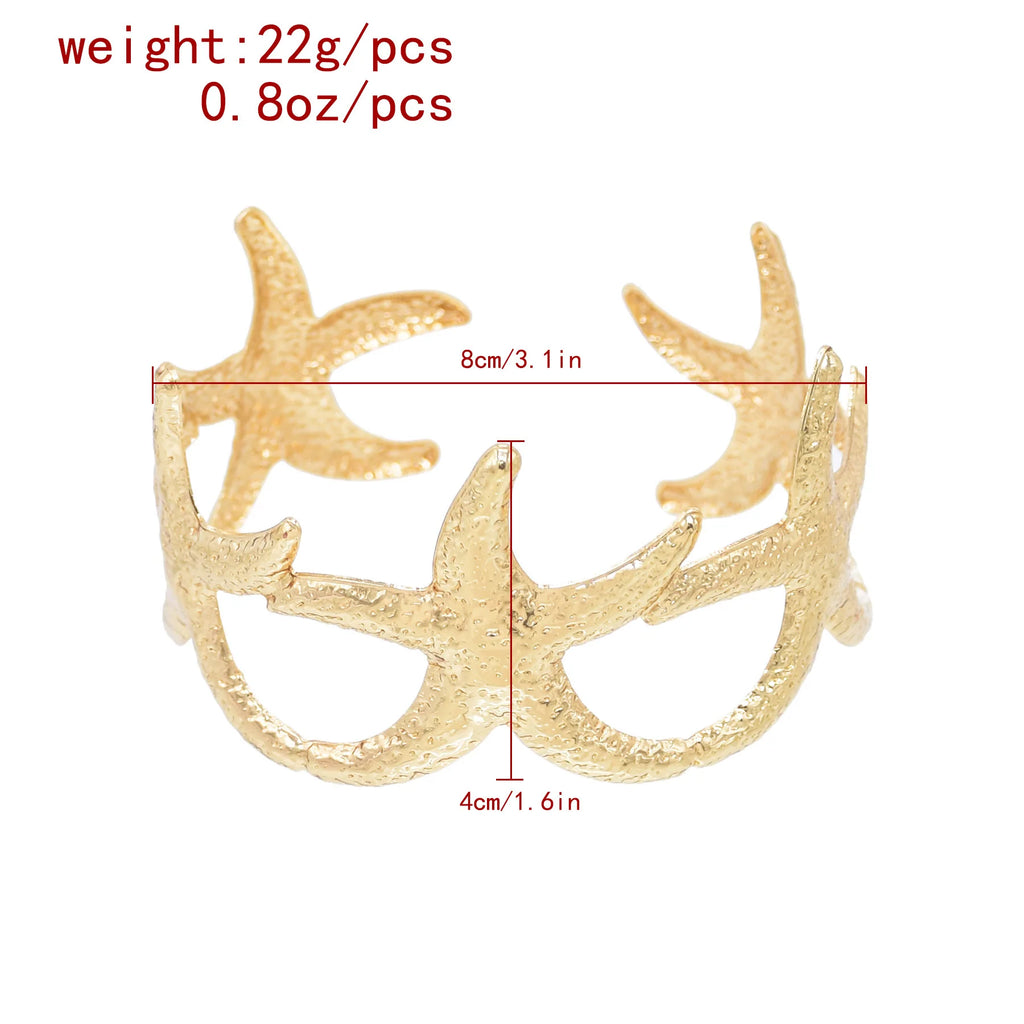 Golden Ocean Starfish Cuff Bracelet