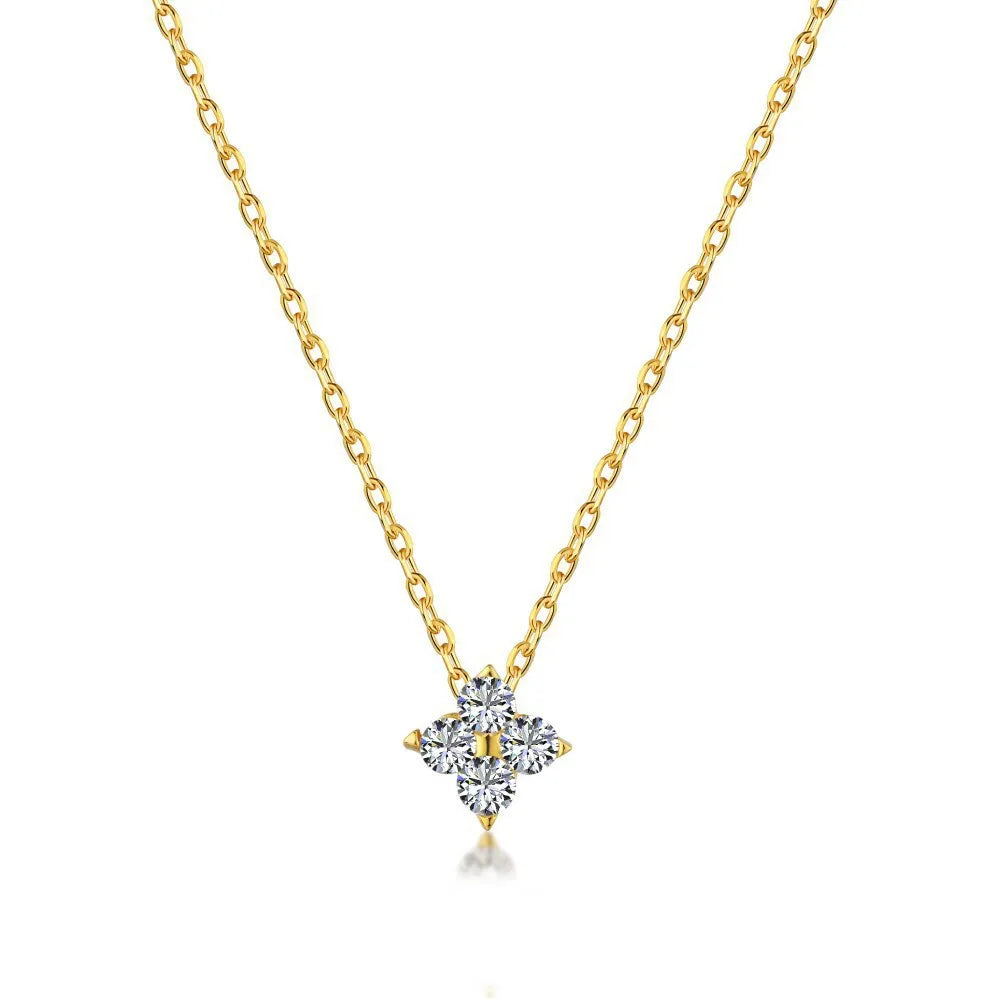 Trendy Leaf Zircon Necklace – Elegant Women’s Chain Jewelry