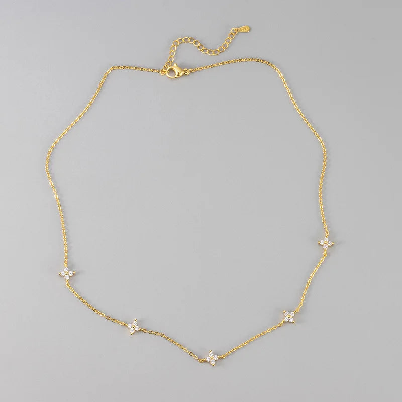 Trendy Leaf Zircon Necklace – Elegant Women’s Chain Jewelry