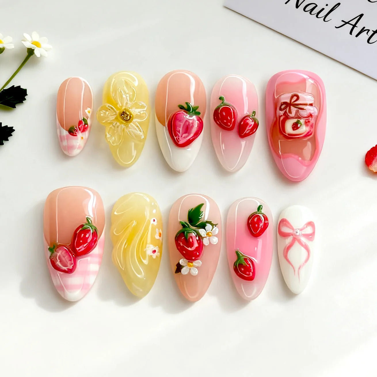 Summer Full-Cover Press-On Nails