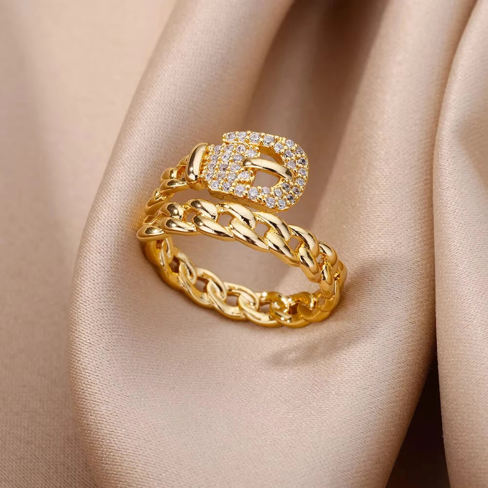Luxury Zircon Evil Eye Adjustable Ring
