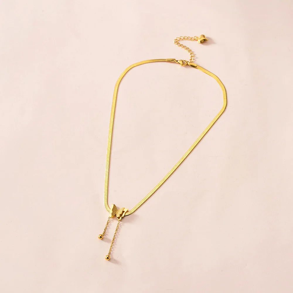 Vintage Gold Butterfly Snake Chain Choker