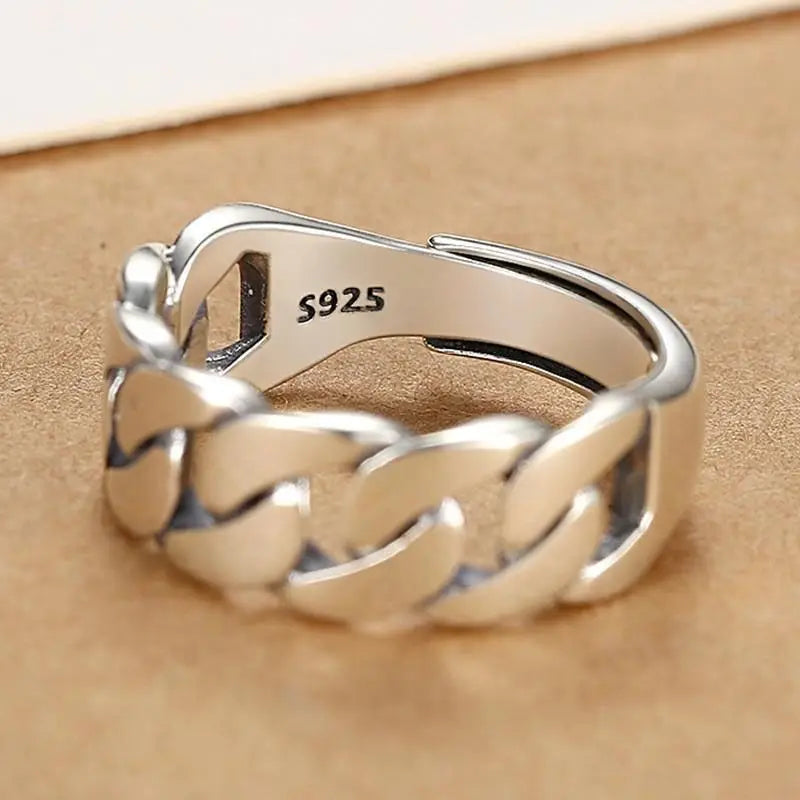 Punk Hollow Line Sterling Silver Ringtable  Jewelry