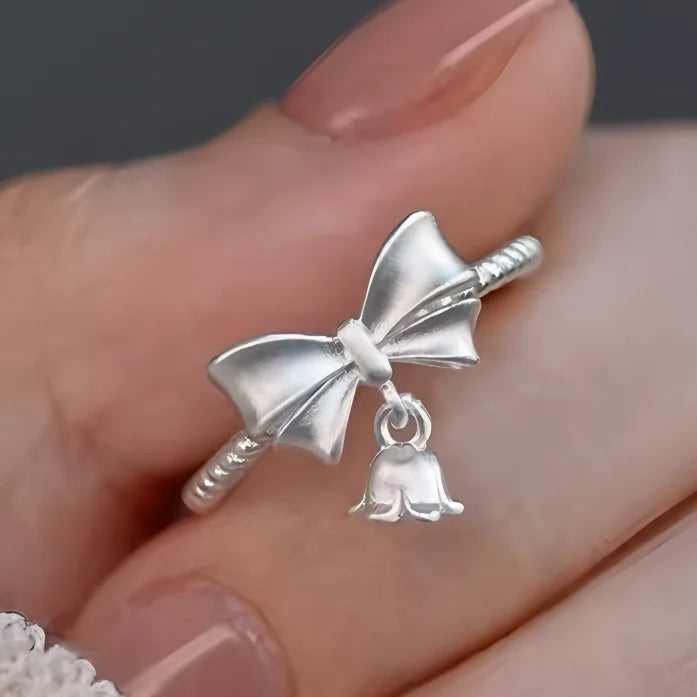 Korean Style Silver Heart Stackable Ring