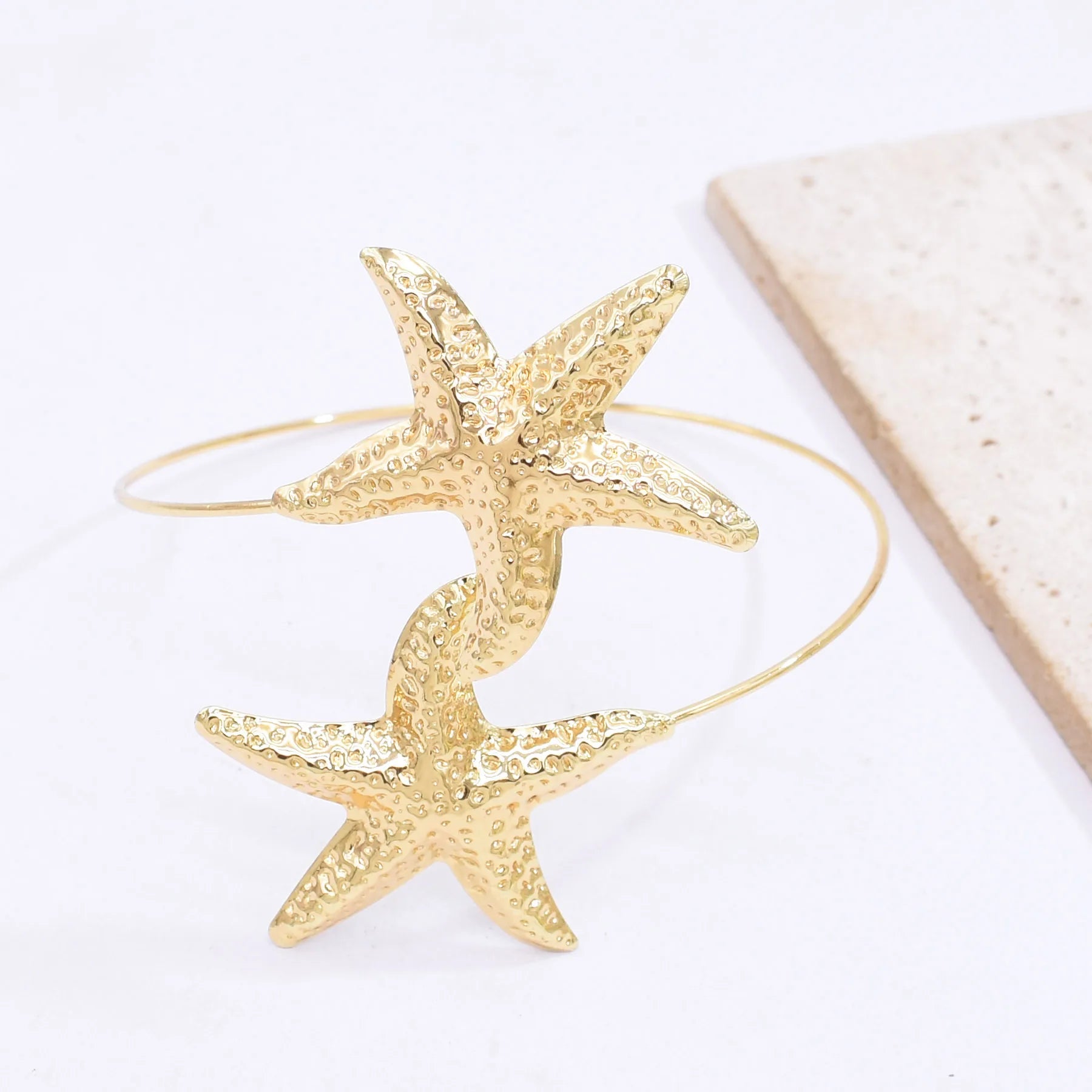 Golden Ocean Starfish Cuff Bracelet
