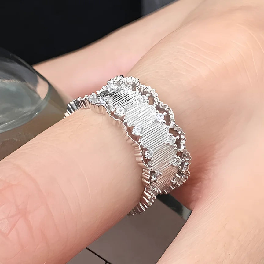 Punk Hollow Line Sterling Silver Ringtable  Jewelry