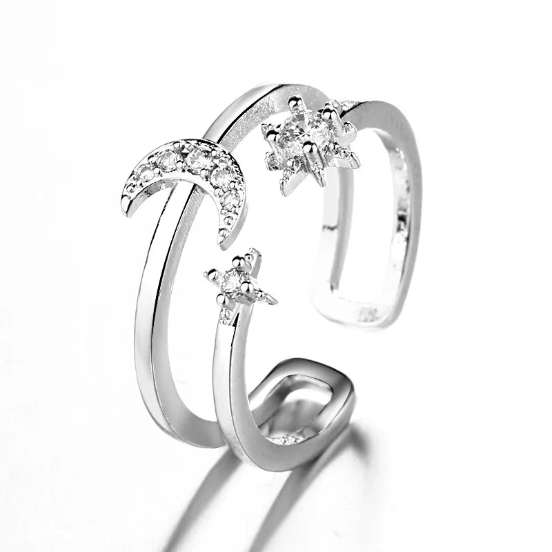 Punk Hollow Line Sterling Silver Ringtable  Jewelry