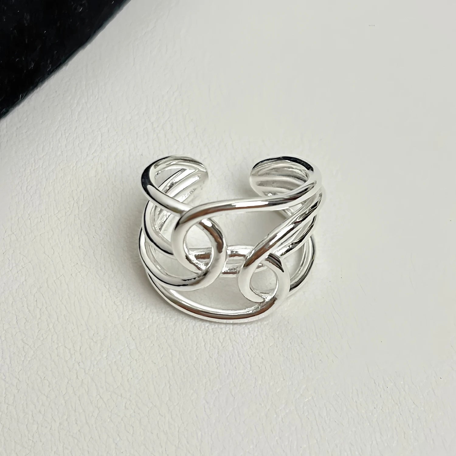 Korean Style Silver Heart Stackable Ring