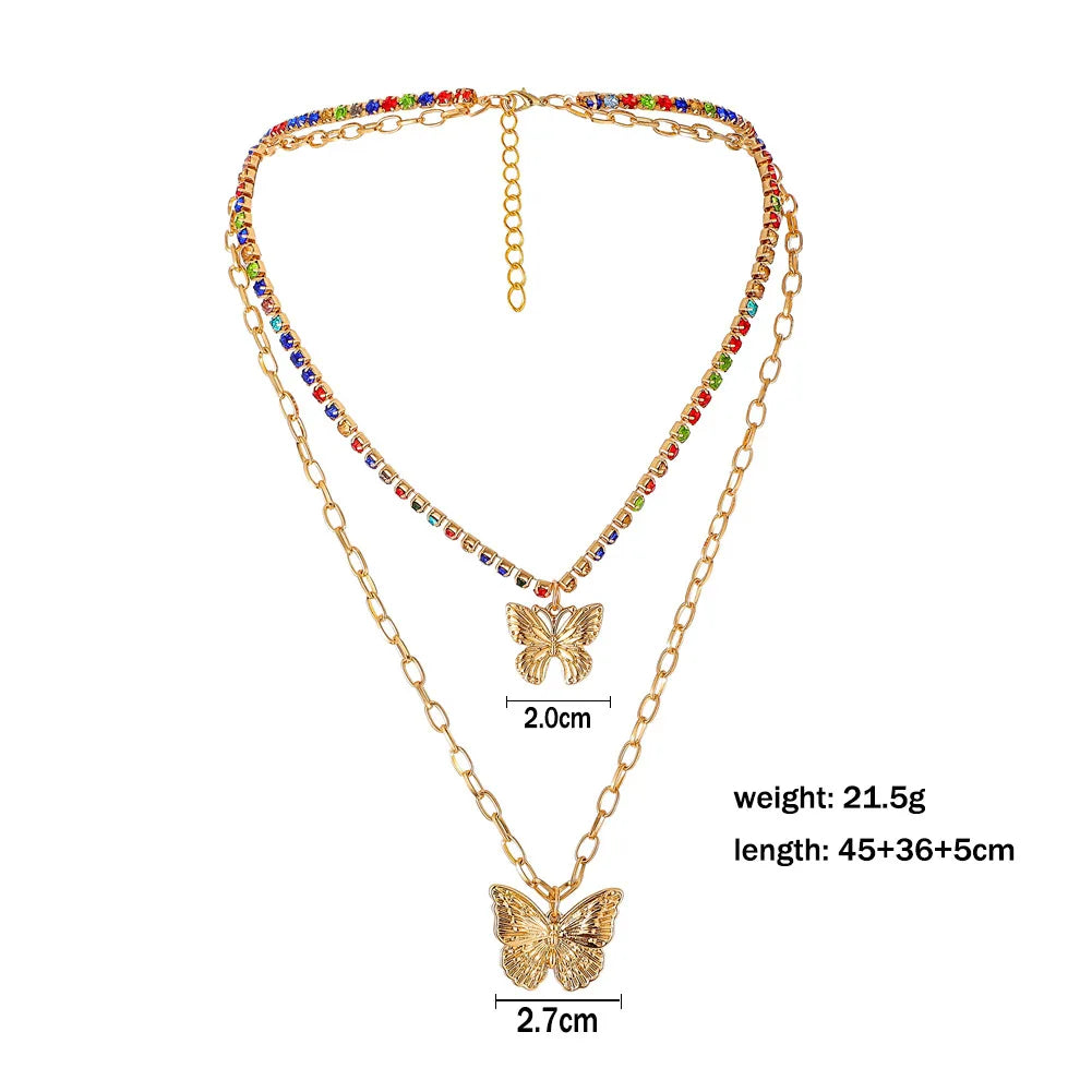 Vintage Gold Butterfly Snake Chain Choker