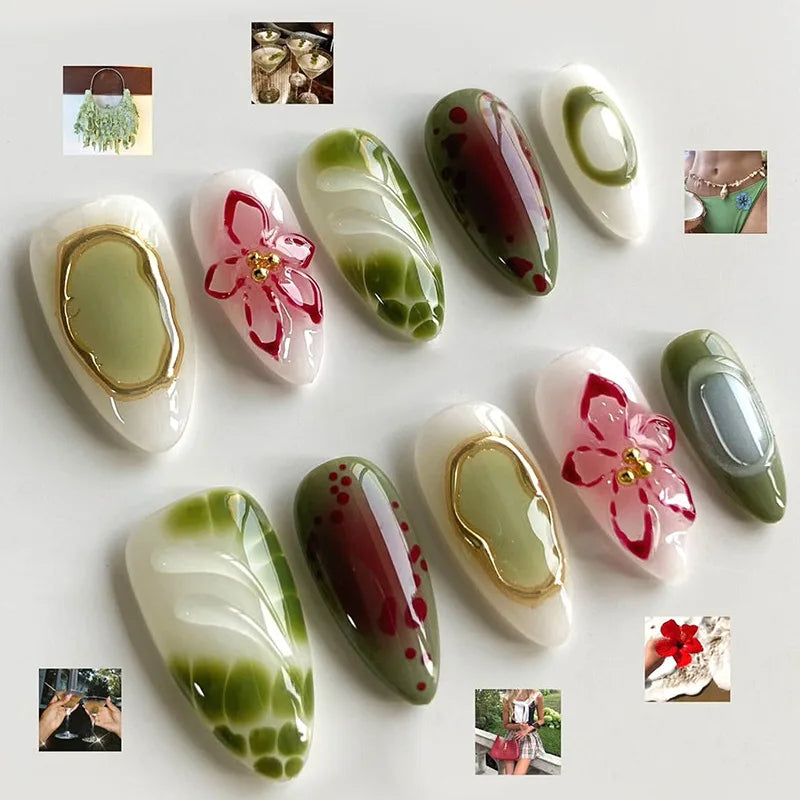 Summer Full-Cover Press-On Nails