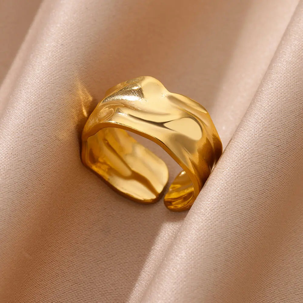 Chunky Geometric Stainless Steel Ring