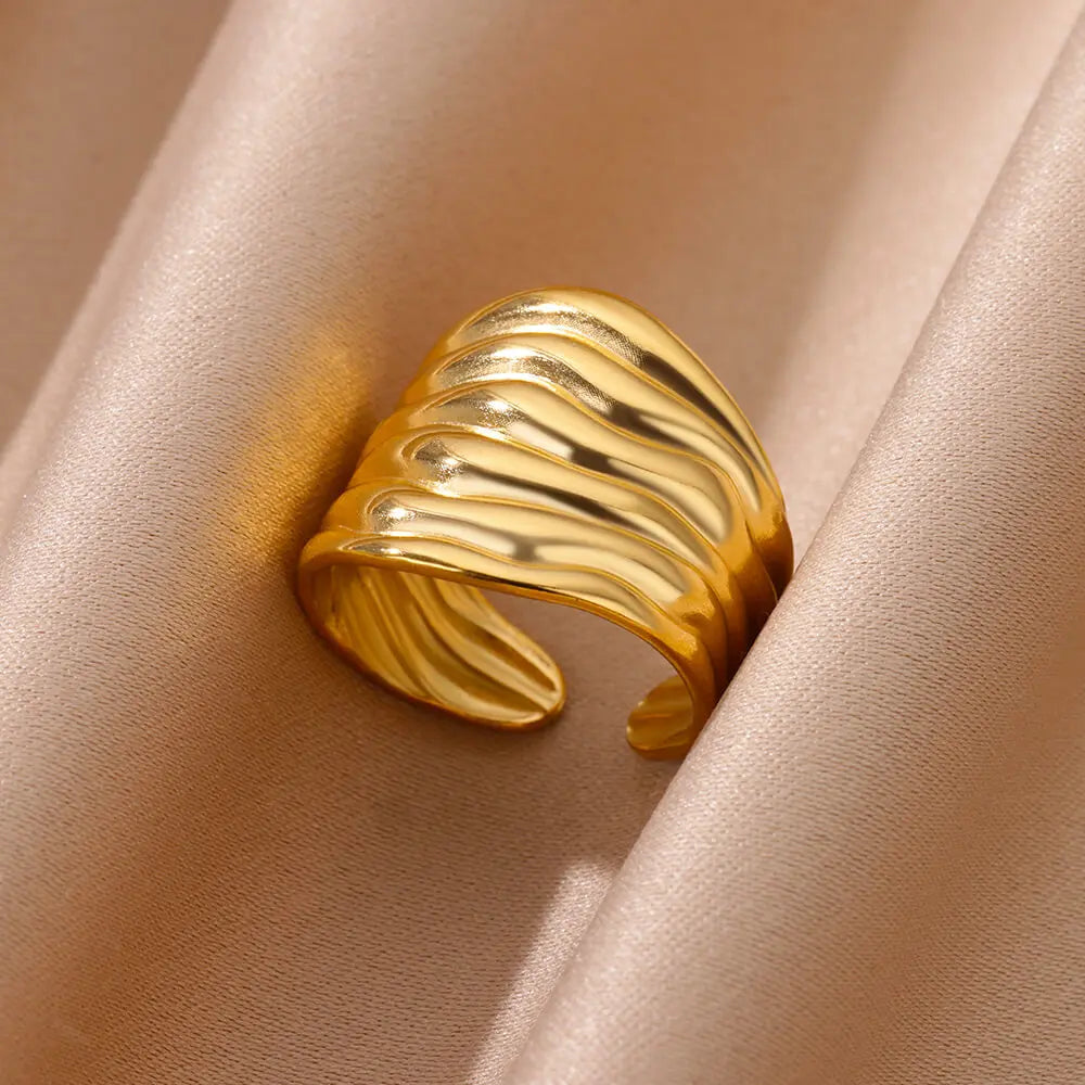 Chunky Geometric Stainless Steel Ring