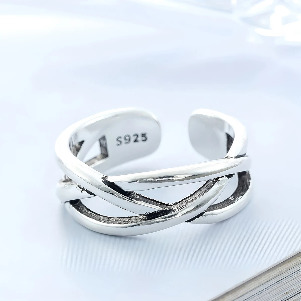 Korean Style Silver Heart Stackable Ring