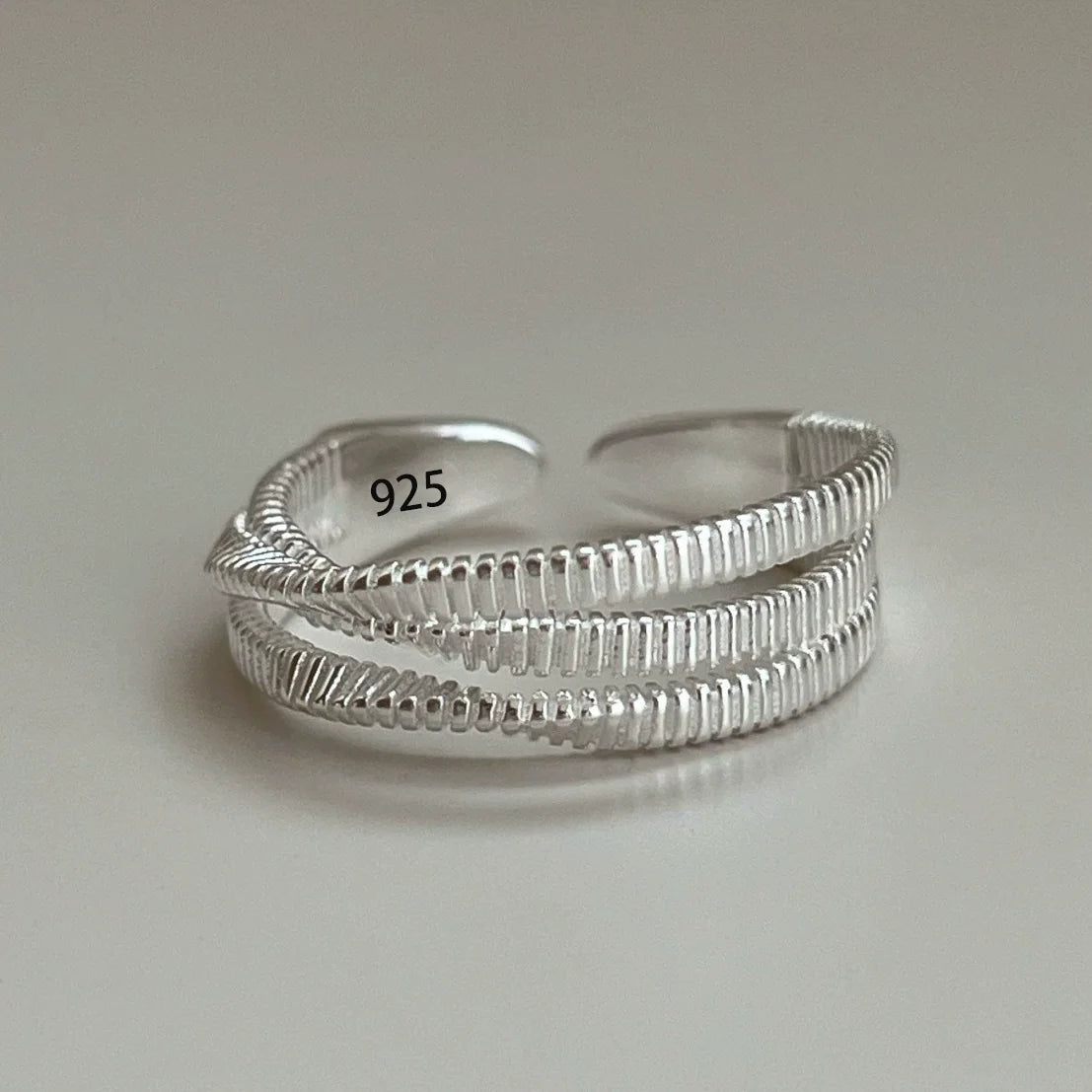 Korean Style Silver Heart Stackable Ring