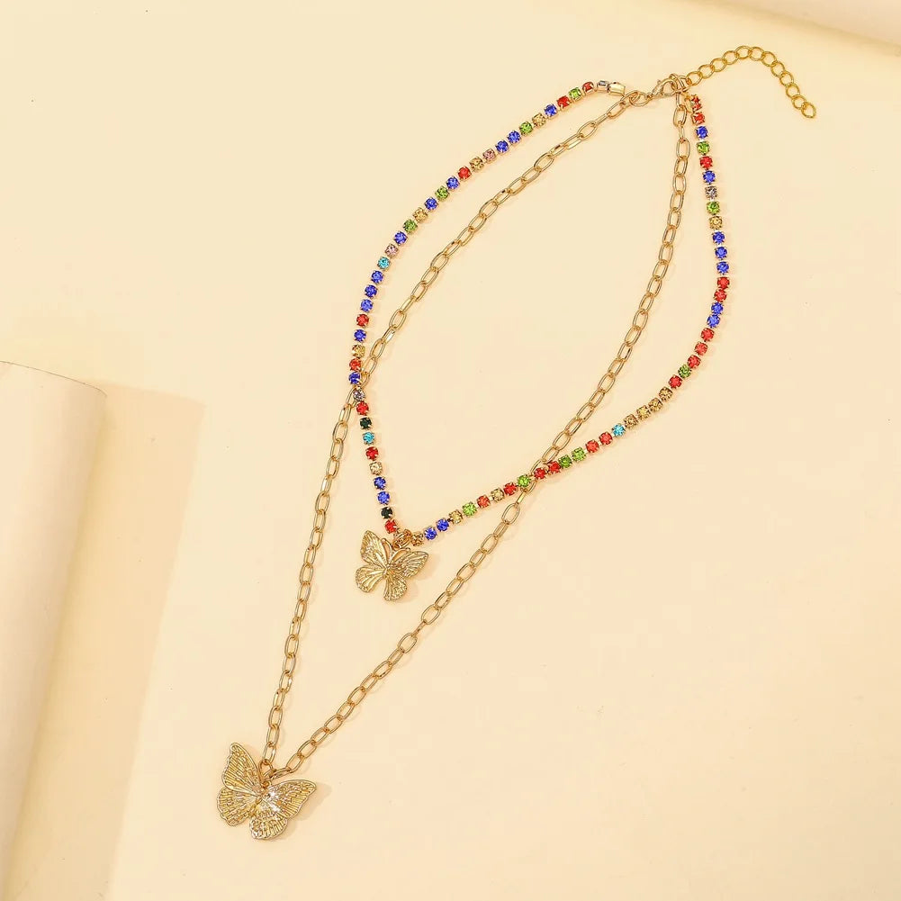 Vintage Gold Butterfly Snake Chain Choker