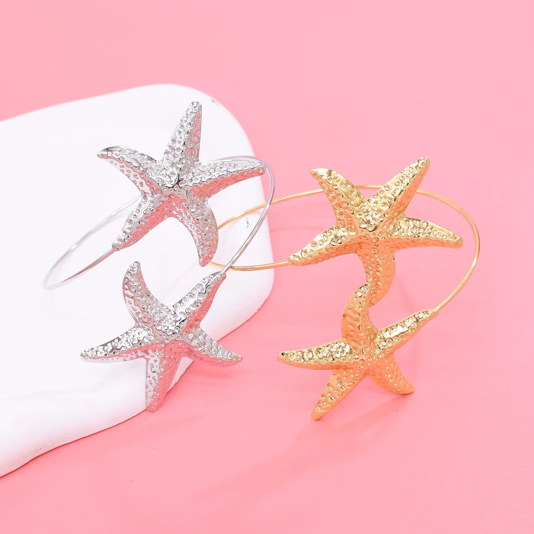 Golden Ocean Starfish Cuff Bracelet