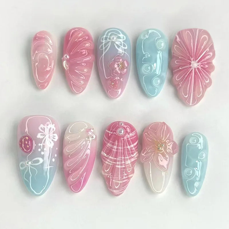 Summer Full-Cover Press-On Nails