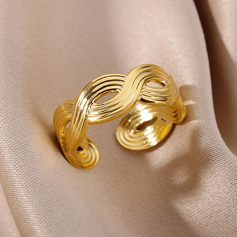 Aesthetic Gold Multi-Row Band