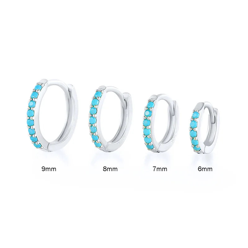 Small Gold Hoop Earrings with Crystals