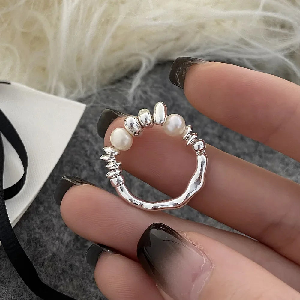 Korean Style Silver Heart Stackable Ring