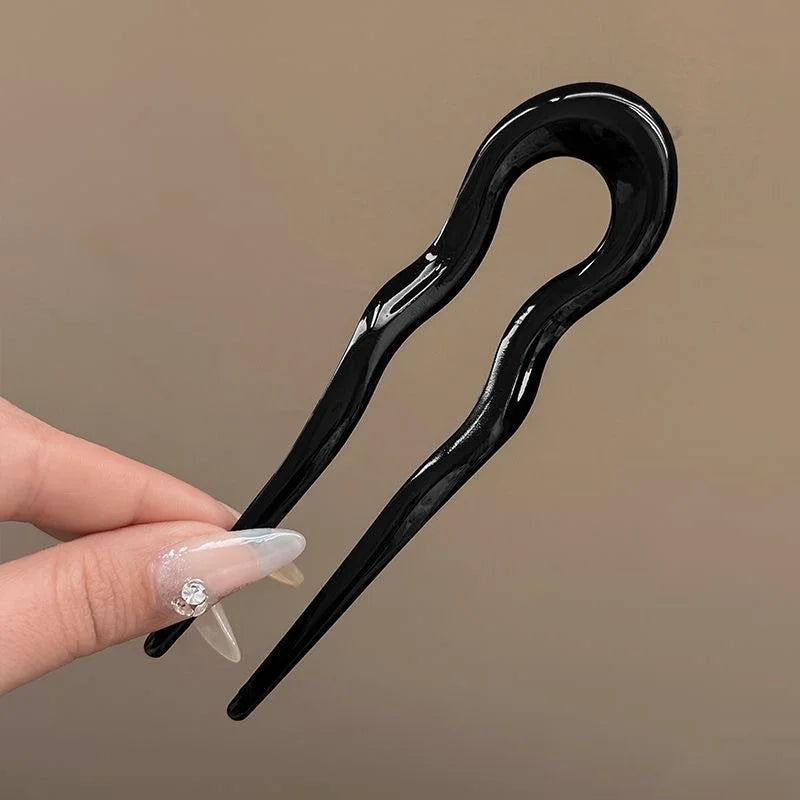 Elegant Tortoiseshell U-Shaped Hair Fork